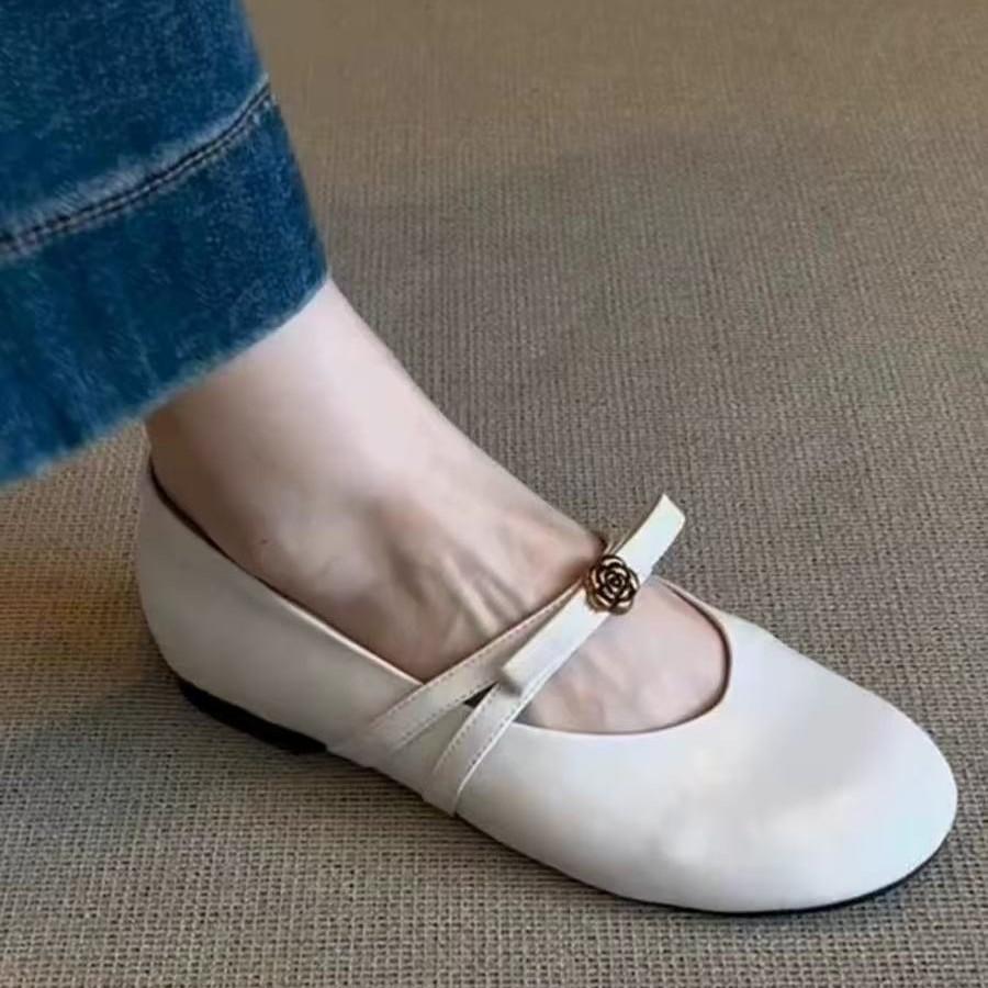 Schafsleder-Modell~ Französische Einzel-Schuhe Damen flache Ballerina-Abendschuhe mit Röcken sind schön und machen nicht müde, Retro Mary Jane Schuhe
