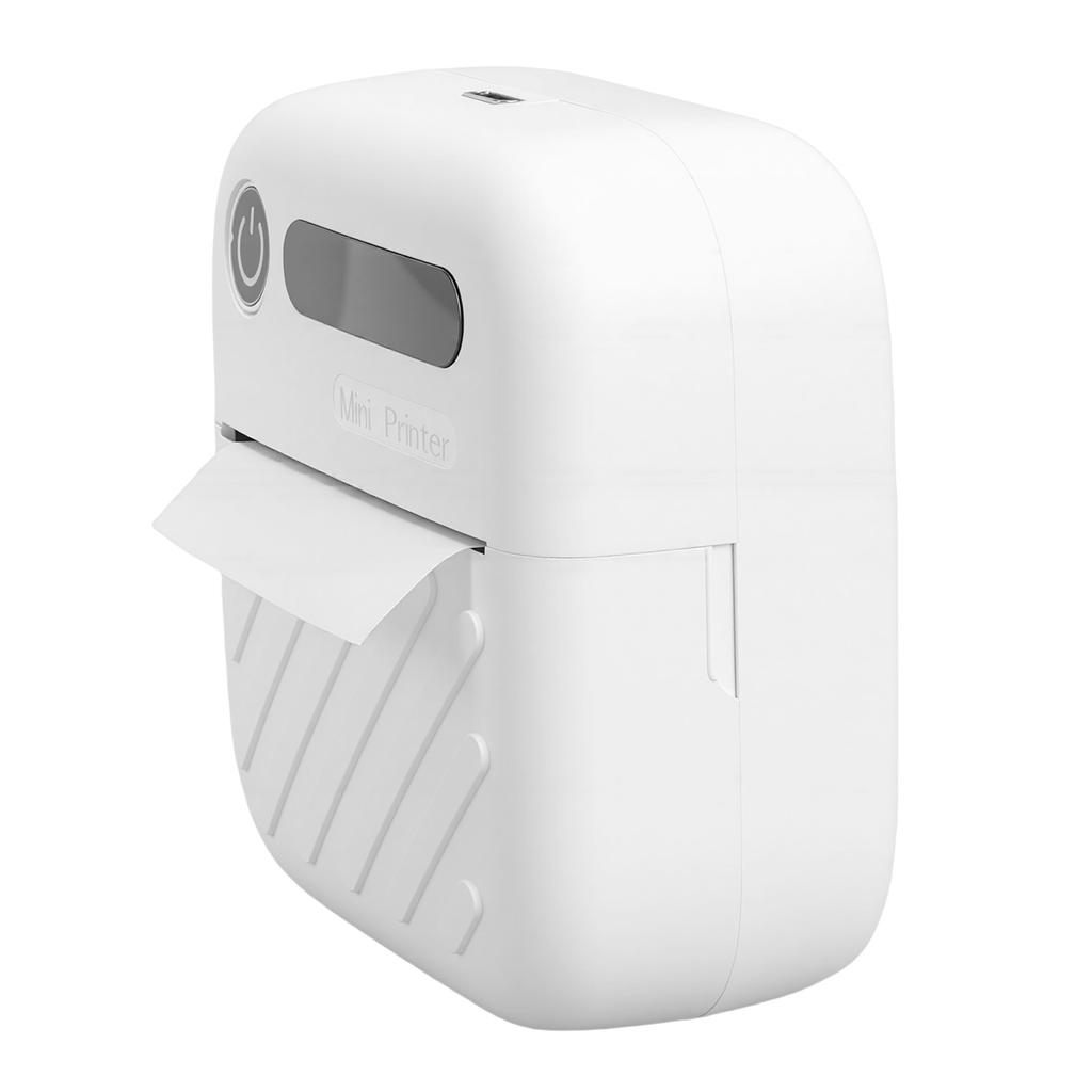 Bluetooth Label Printer Portable Inkless Thermal Printing Machine with Multiple Templates for Home School Office White