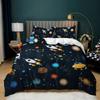 For Kids Boys Girls Bedroom Decor - Rocket Astronaut Space Theme Duvet Cover Set King Queen Full Size Polyester Comforter Cover
