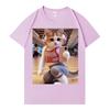 Funny Cat Gym Graphics T Shirt Fashion Short Sleeve Tee Summer Tide Print Hip Hop Tops Clothing