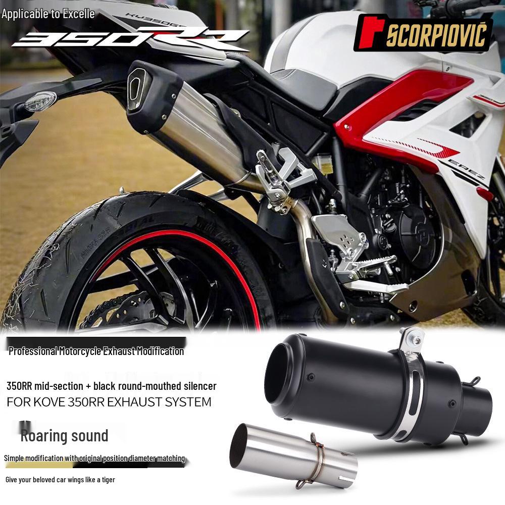 Avgassystem i rostfritt stål (mellan- och bakre) för Kovea 350RR Motorcykel - Skadefri Direktmontering