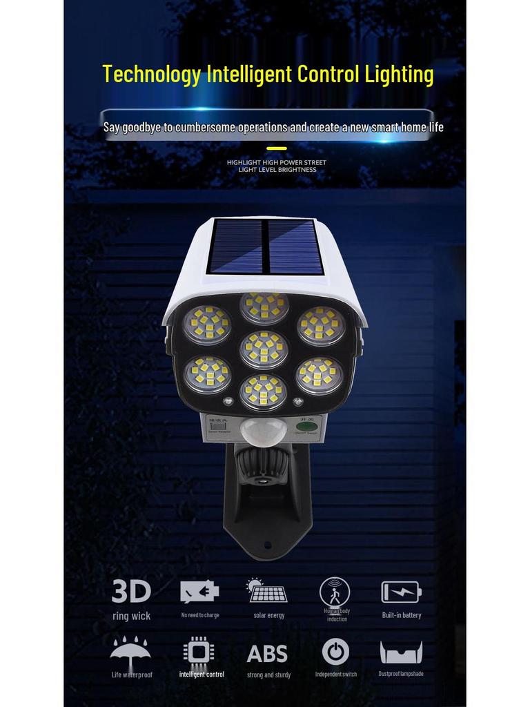 Solar-Powered Outdoor Light with Camera and Motion Sensor