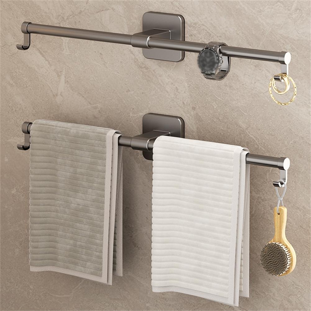 1PC 30/40/50CM Bathroom Towel Bar No Drilling Wall Mount Kitchen Towel Rack Hanger Adjustable Bathroom Hand Towel Rack
