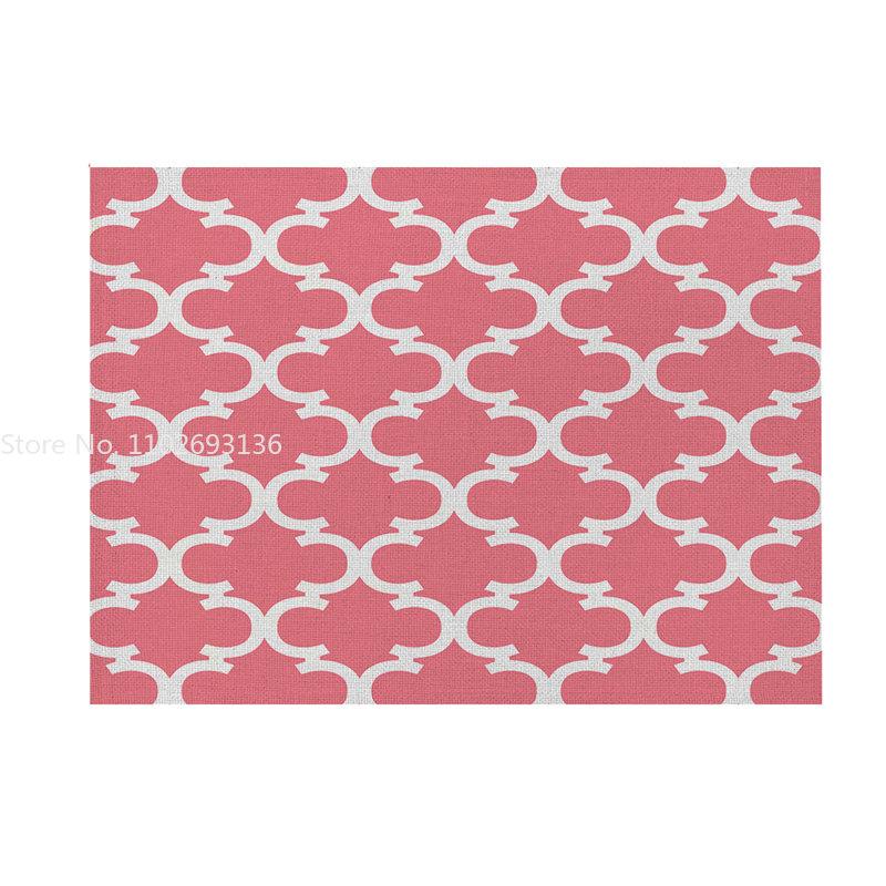 40X30cm Modern Geometric Simple Dining Tables Mat Heat Resistant Linen Placemat For Table Drink Cup Coaster Kitchen Accessories