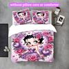 Betty Boop Duvet Cover Set - 3pcs Polyester Bedding Set with Digital Print, 1 Comforter Cover & 2 Pillow Shams