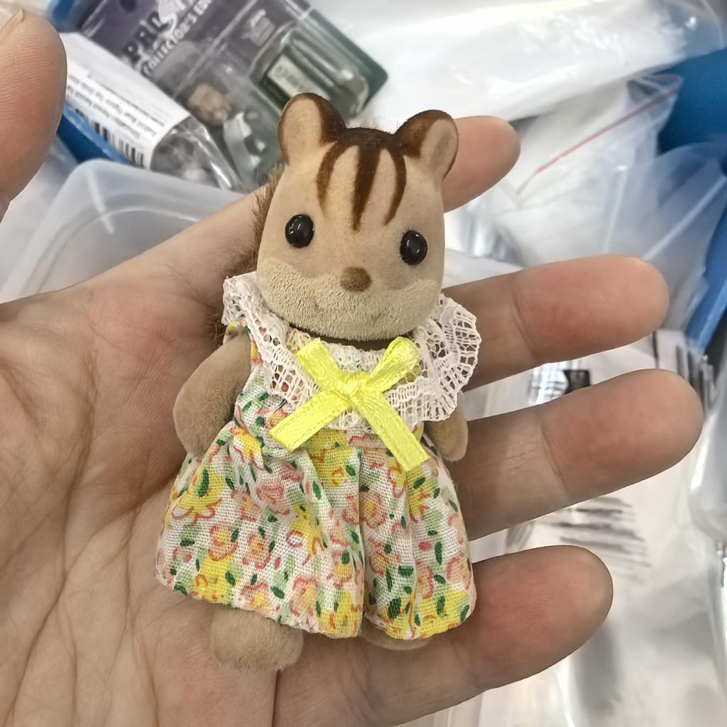 Non-Toxic Original Forest Animal Family 1:12 Dollhouse Furniture Mini Rabbit Bear Dog Cat Pets Dolls Figure Toy Dolls Kids Gifts