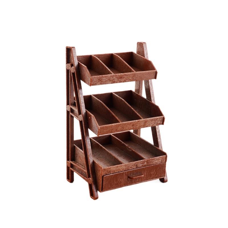 1:12 Scale Miniature Storage Shelf Display Stand Dollhouse Furniture Model Tiny Scene Building Props