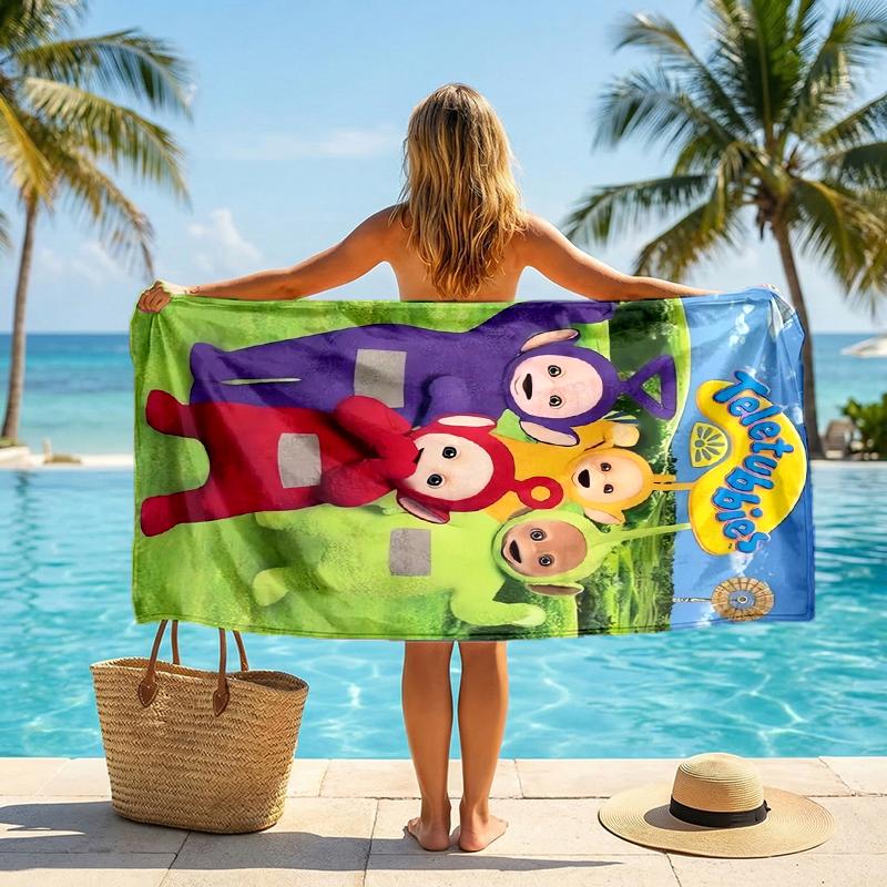 Teletubbies Fashion Beach Towel: Ideal for Summer Adventures Soft, absorbent and quick drying suitable for swimming and bathing