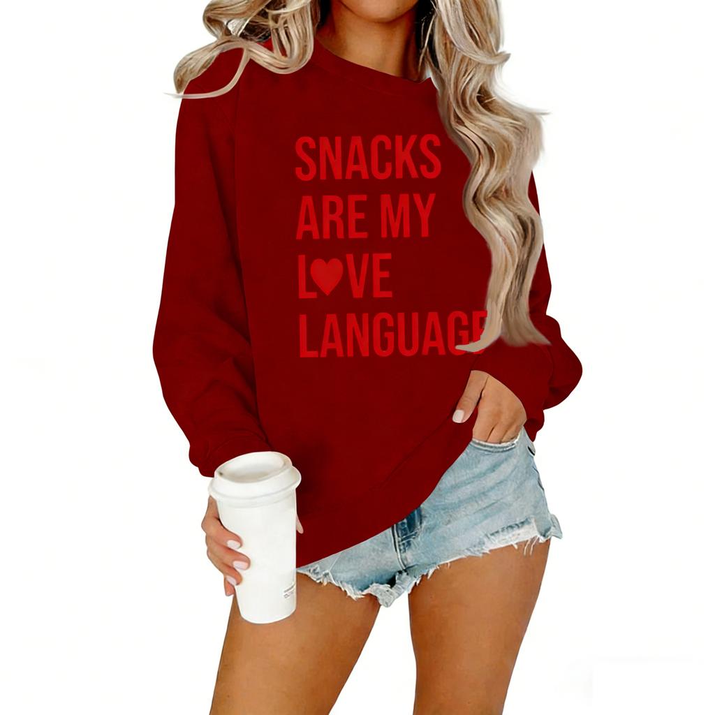 Ladies' Casual Women's Printed Round Neck Pullover Hoodie