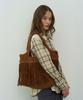 PREFERPREFER Fringe Zip Bag (Brown)