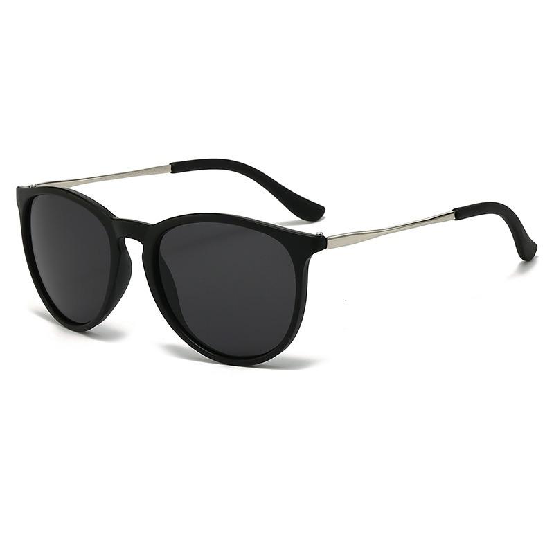 New Fashion Round Frame Sunglasses Men'S And Women'S Metal Toad Mirrors Retro Women'S Sun Glasses