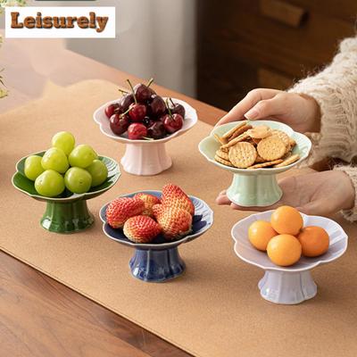 Kreative Blütenblatt Kleine Porzellan-Obstschalen Luxus Speisen Abendessen Teller Teller zum Teilen Speisetellerhalter Teeservice Handwerk