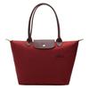 Le Pliage 28 Zipper Flap Long Handle Leather Tote Shoulder Bag Medium Women Bags Red 2605919P59