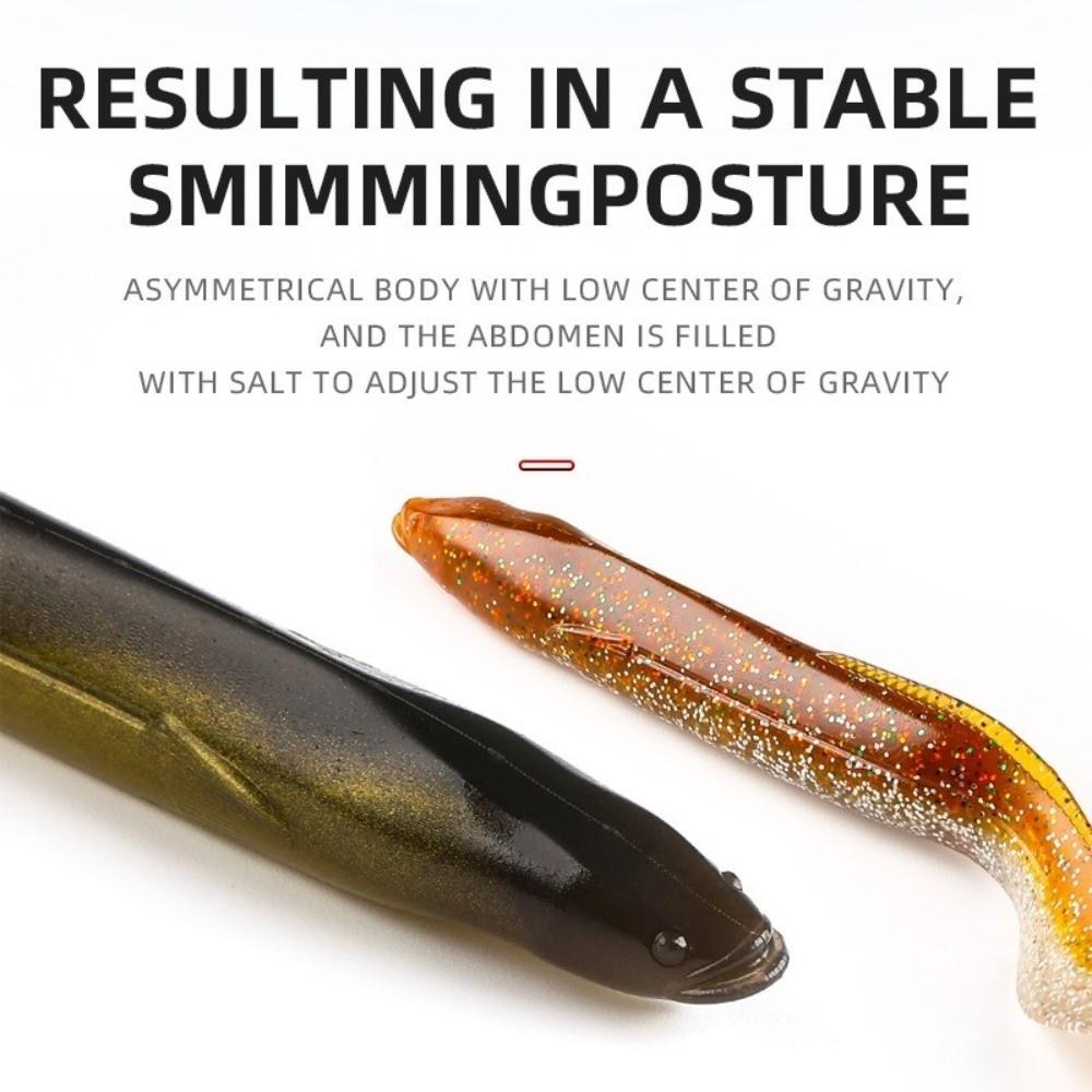 5pcs 10.5g Weight Soft Fishing Lures Paddle Tail Design Silicone Fishing Worms For Pike Fishing
