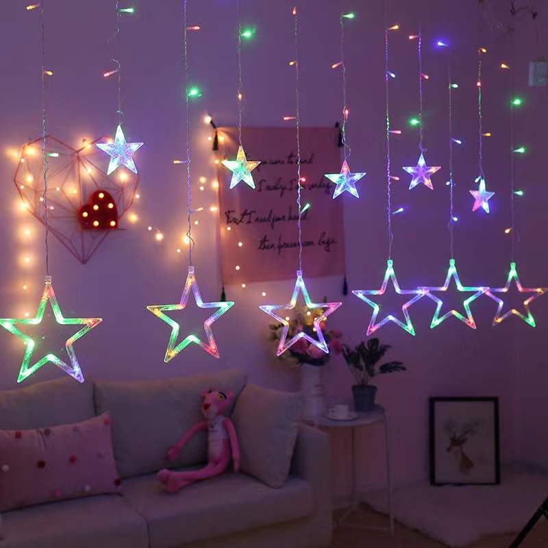 Solar and USB Styles LED Christmas Curtain String Lights, Star Moon Wish Ball Decor Lights, Warm White Ambient Icicle Lights, Multiple Styles