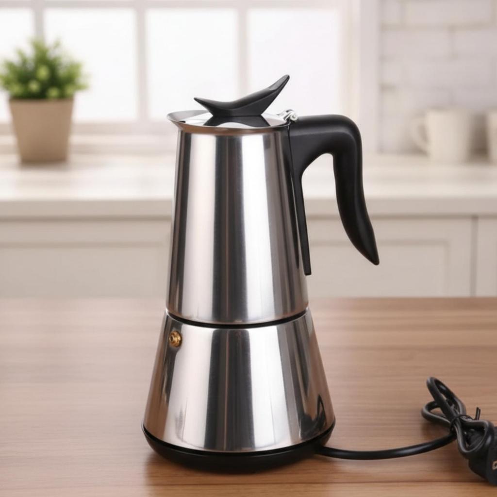 Electric Pot Stainless Steel Coffee Brewer Maker FoodGrade with Plug for