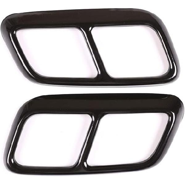 2 Stück Glänzendes Schwarz Chrom Edelstahl Auto Auspuffendrohr Abdeckung Zierleiste Für Range Rover Sport 2018 2019 2020 Baujahr Zubehör