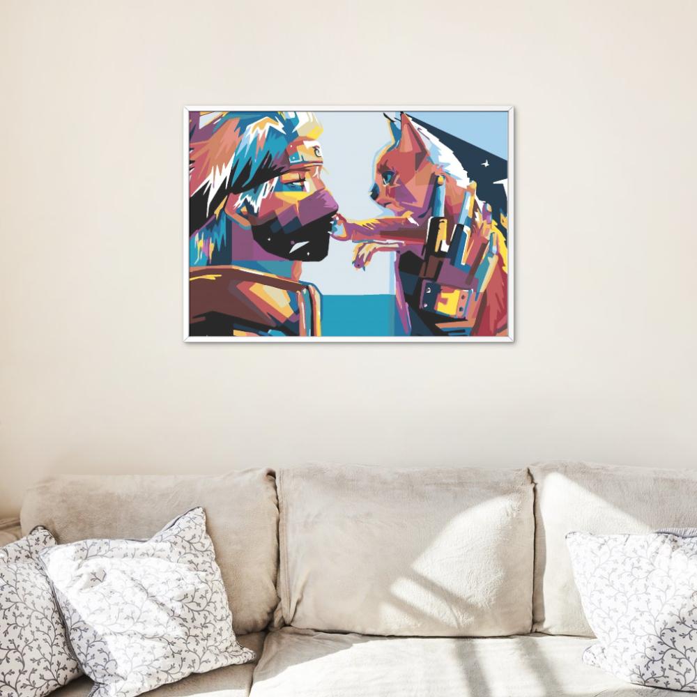 Malowanie Po Numerach Obrazy Do Malowania - Anime Naruto Z Kotem 50X40 Cm