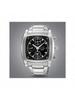 CHRONOGRAPH Herren Quarz Chronograph Uhr - Schwarzes Quadratisches Zifferblatt, Schwarz/Weiß Ionenplattiertes Armband, Datumsanzeige SNAA97J1