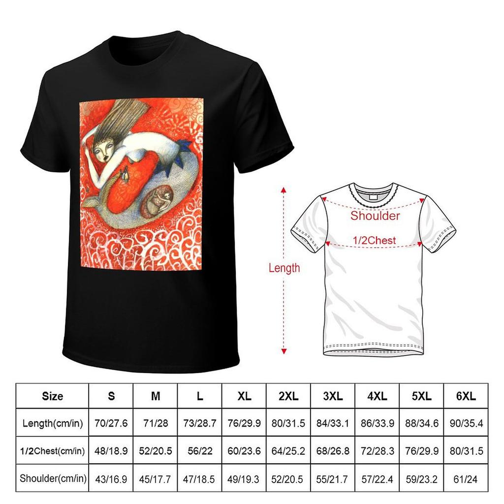 Sirena en Rojo TShirt vintage t shirts oversized t shirt rapper graphic tees mens designer clothes