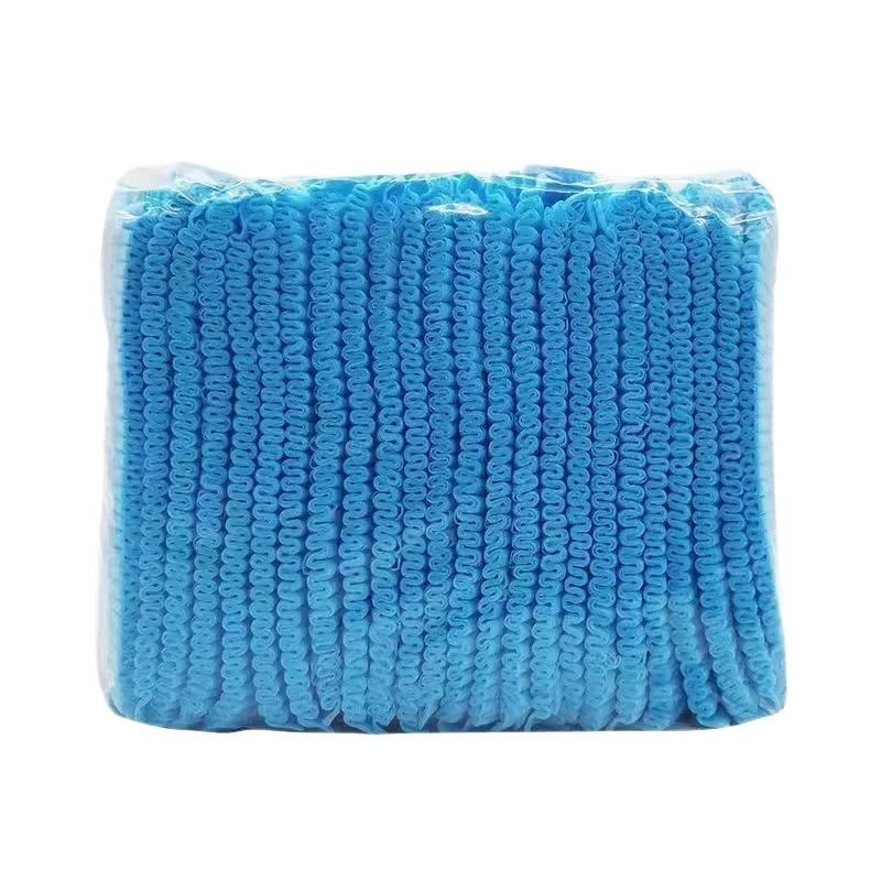 100 Pcs Disposable Non Woven Bouffant Caps Breathable Anti Hair Shedding For Restaurants Cafes Kitchens Food Service Workplaces