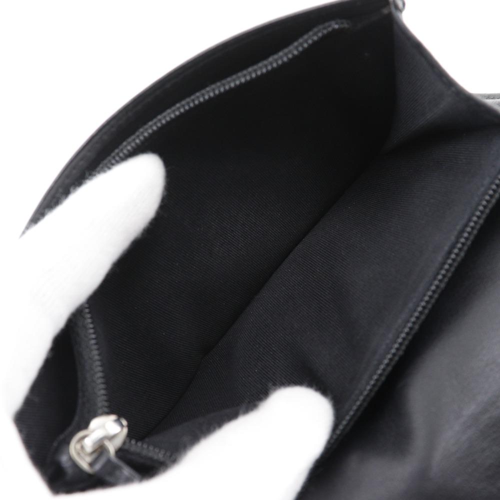Chanel Matelasse Brilliant Purse A48691 Two-fold Long Wallet Black Enamel Women Used