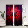 2 Stück Rote Spinnennetz HD Digitaldruck Vorhänge Heimdeko Wohnzimmer Schlafzimmer Stangentaschenvorhänge Arbeitszimmer Fenster Büro Heimdeko