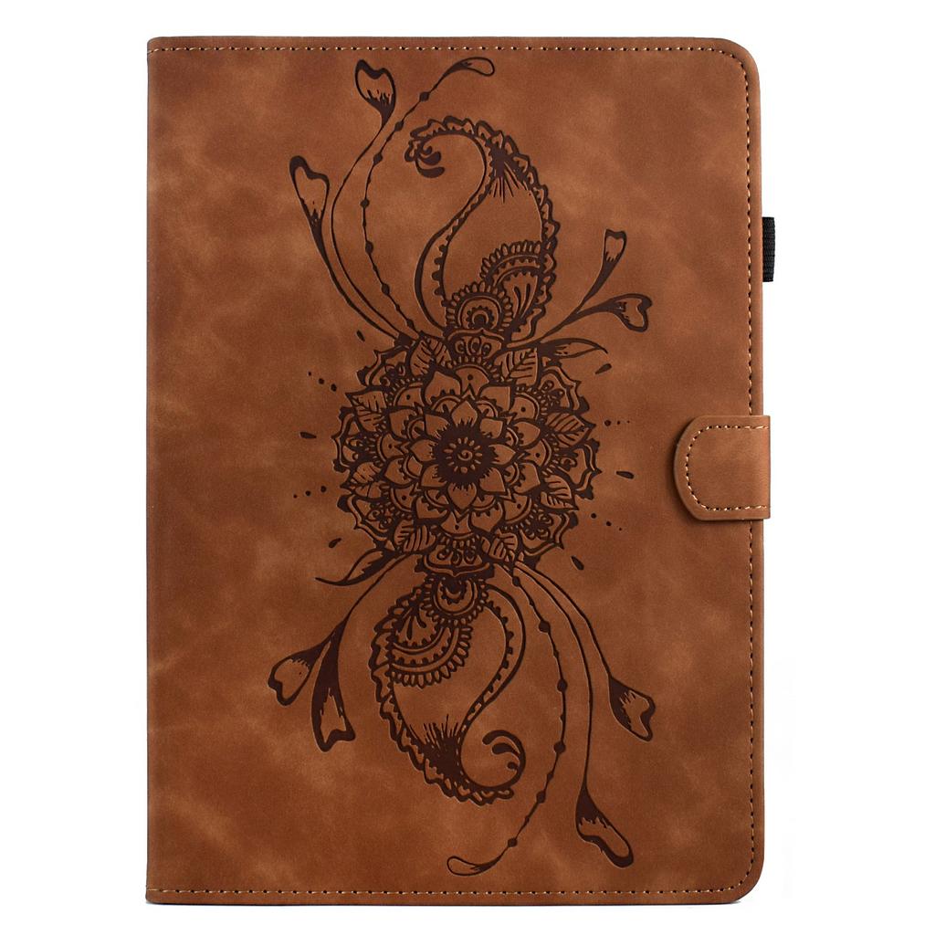 For Amazon Fire 7 (2022) Case Mandala Imprinted Leather Tablet Cover with Card Slots