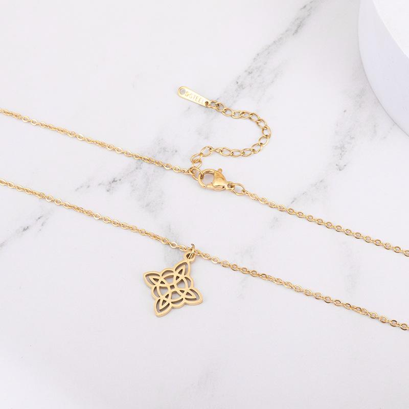 

Модный тренд Креативный дизайн Полый узел ведьмы Подвеска из нержавеющей стали Женское ожерелье Классический шарм Ювелирное изделие Подарок