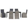 Garden Dining Set with Cushions 7 pcs Grey Poly Rattan