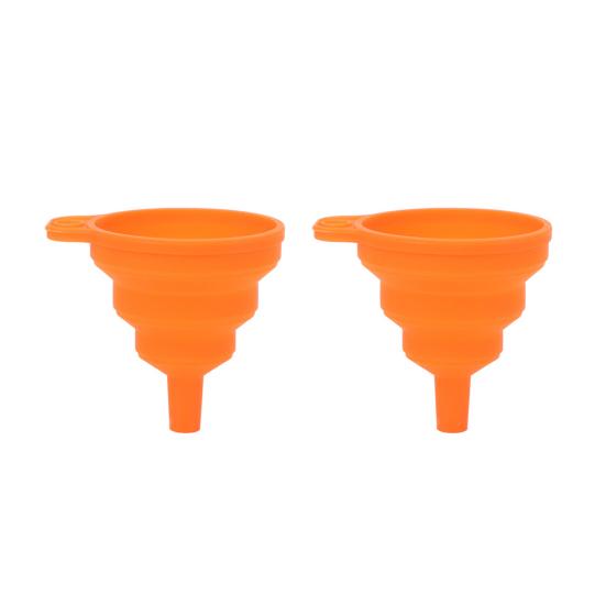 2Pcs Silicone Foldable Heat Resistant Funnels Oil Liquid Transfer Kitchen Tool Sale Goods