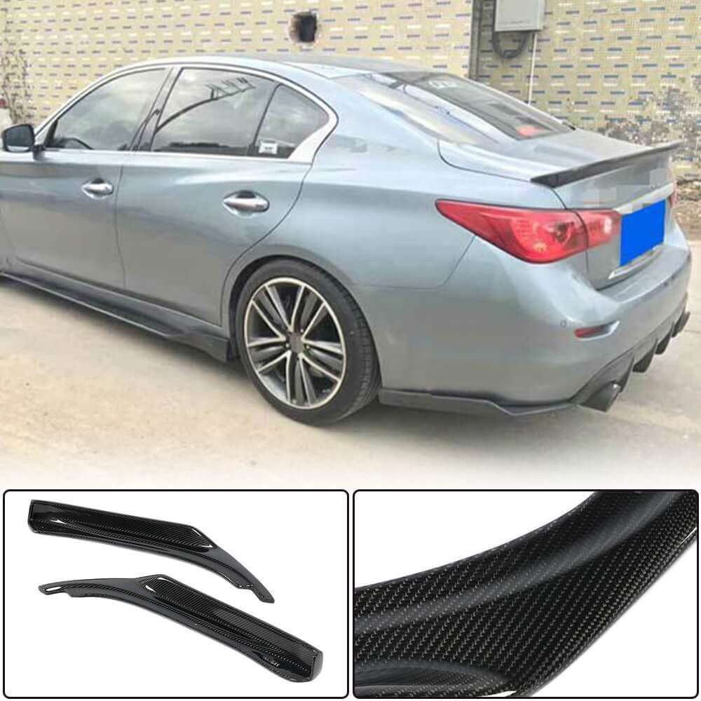 

Накладки на задній бампер (для Q50 Base/Sport 2014-2017, Карбон) для Infiniti Q50/Q60
