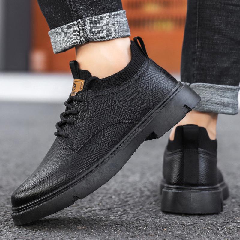 

Soft sole new leather shoes men s leather surface soft surface British style business dress casual men s shoes winter men s Martin boots 44