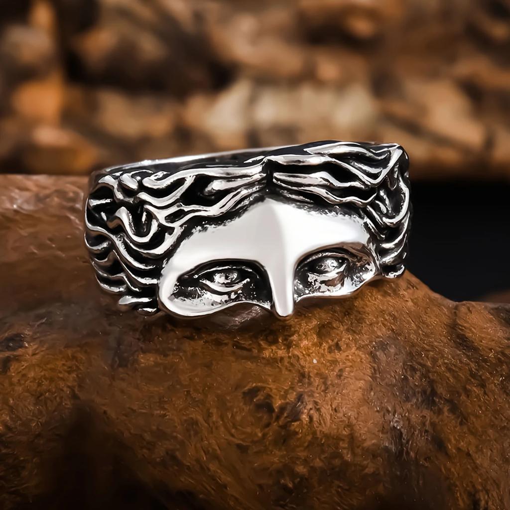 Vintage Punk Venus Sculpture Face Rings for Men and Women Renaissance Party Rings Jewelry Accessories