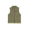 Fleece Winter Vest With Embroidered Logo, Stand-Up Collar Men Tops Green DQ4899-222