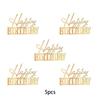 5pcs Happy Birthday Cake Toppers Mirror Acrylic Side Cake Decorations for Birthday Cake Decor Party Decorations 7