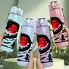 1PC Red Sun Warrior Silhouette 750ml Color Plastic Sports Water Bottle Leakproof Flip Straw Lid Suitable for Sports Office Home Use