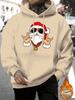 Autumn/Winter Christmas-themed fleece hoodie for teenagers, loose fit, street style casual top