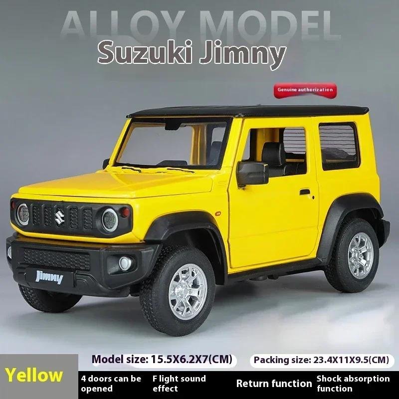 1:24 Suzuki Jimny SUV Tout-Terrain Modèle Réduit en Alliage Métal Moulé Sous Pression Véhicule Son & Lumière Collection Présentoir Hobby Décoration Cadeaux Pour Garçon