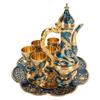 8pcs With Tea Tray Turkish Tea Set Gold Blue Tea Pot Cup Set Tea Sets Tea Glass Set  For Party