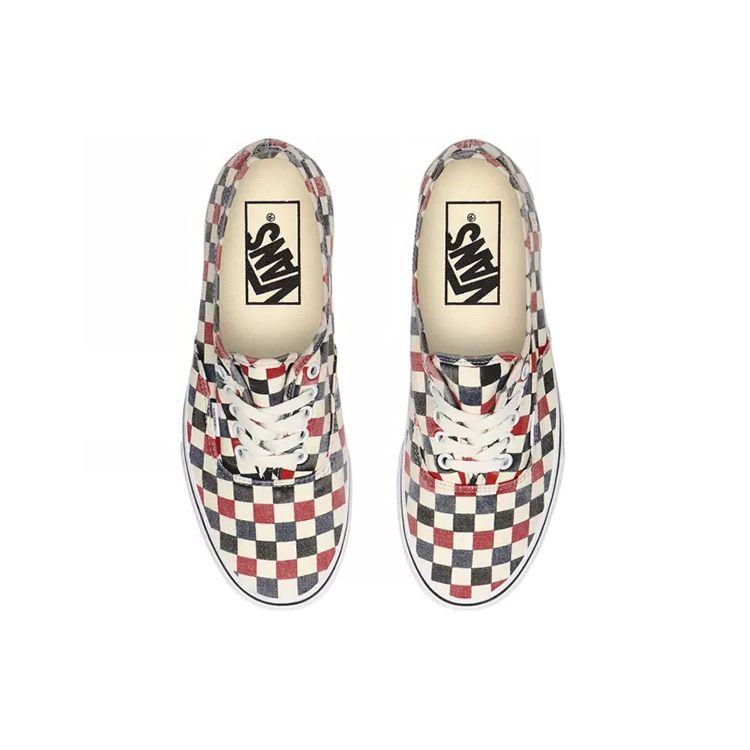 Vans Authentic Low Top Skate Shoes Black Red Checkerboard Unisex Sneakers VN0A2Z5IWO2