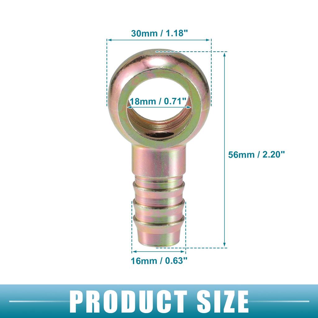 A ABSOPRO Universal Bunjo Bolt 18mm Inner Diameter 16mm External Diameter Banjo Bolt Hose