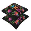 Colorful Mexican Traditional Pattern 2 Pcs Square Pillowcase Pillow Cover Cushion Zip Decorative Comfort Throw Pillow For Home