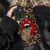 Rote Lippen Große Zunge Leopard Silikon Lederhülle Für iPhone 13 14 15 Pro Max Plus 11 12 Mini X XS XR 7 8 SE Stoßfeste Hülle