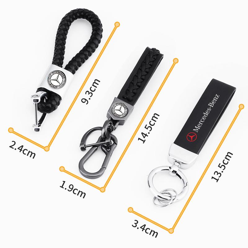 Leather Key Chain Car Keyring Pendant Keychain Car Accessories For Mercedes Benz AMG W246 W212 W204 C117 X156 A B C E Ml Gl Cla Gla Glk Sl Slk Class