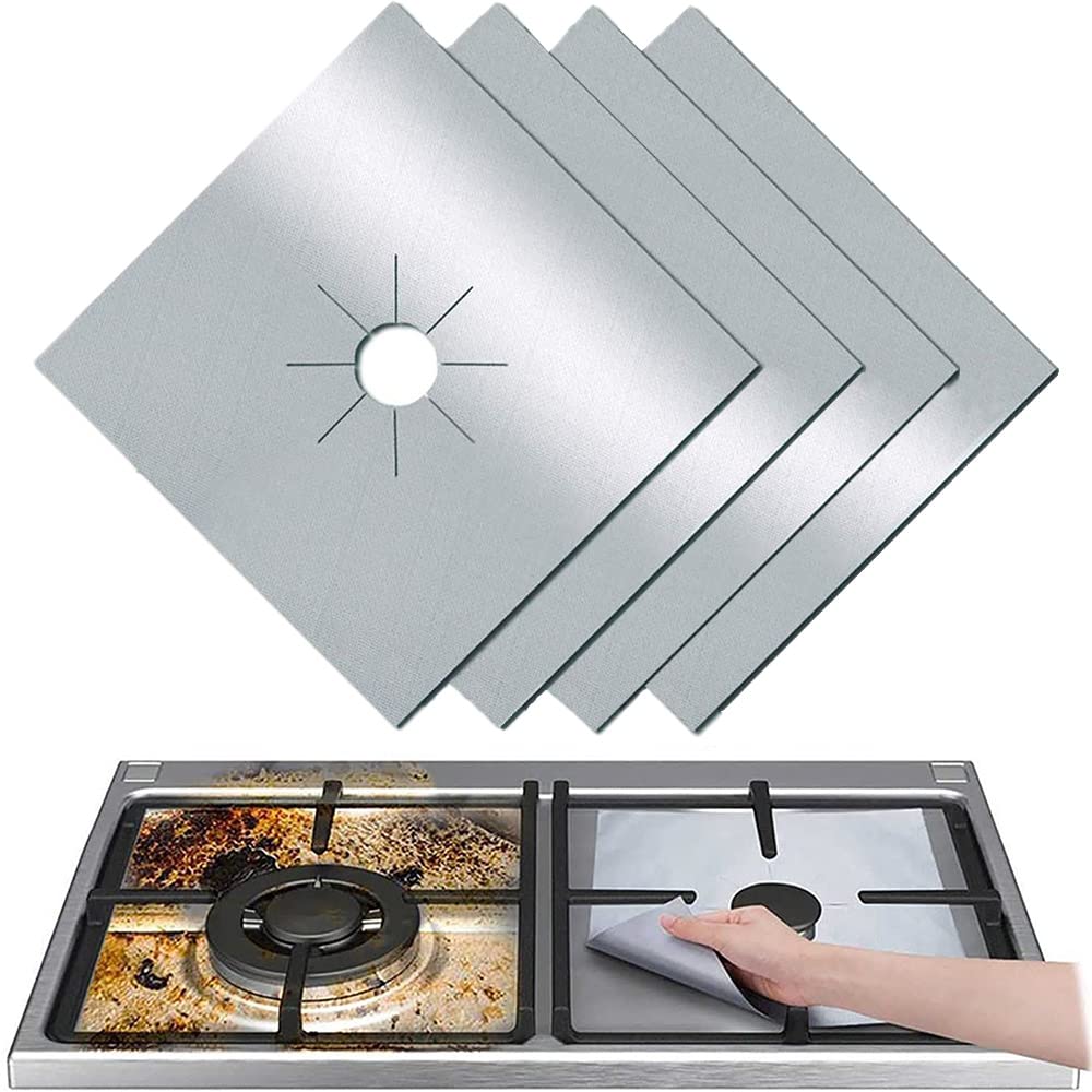 1/4/10/10Pc Gas Stove Protector Cooker Cover Liner Clean Mat Pad Kitchen Gas Stove Stovetop Protector Kitchen Accessory Utensils