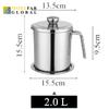 2L Kitchen Cooking Tool Oil Filter Storage Can Grease Strainer Pot Oil Strainer Container Restaurant Dispenser Kitchen Supplies