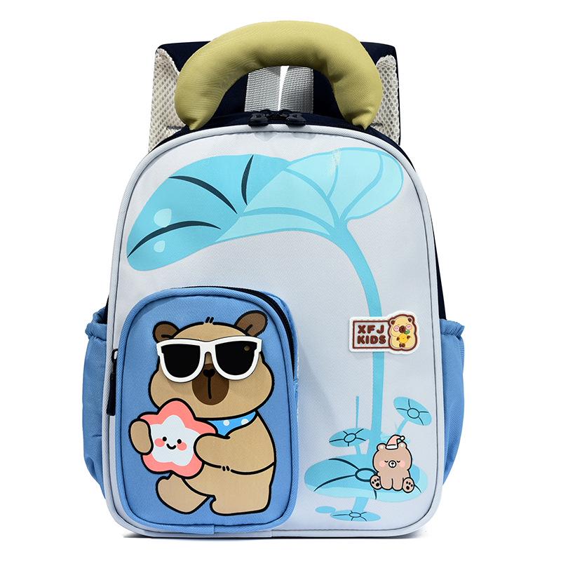 

Lightweight Cute Cartoon Animal Backpack for Boys & Girls Aged 3-6 with Spine Support and Weight Reduction синий