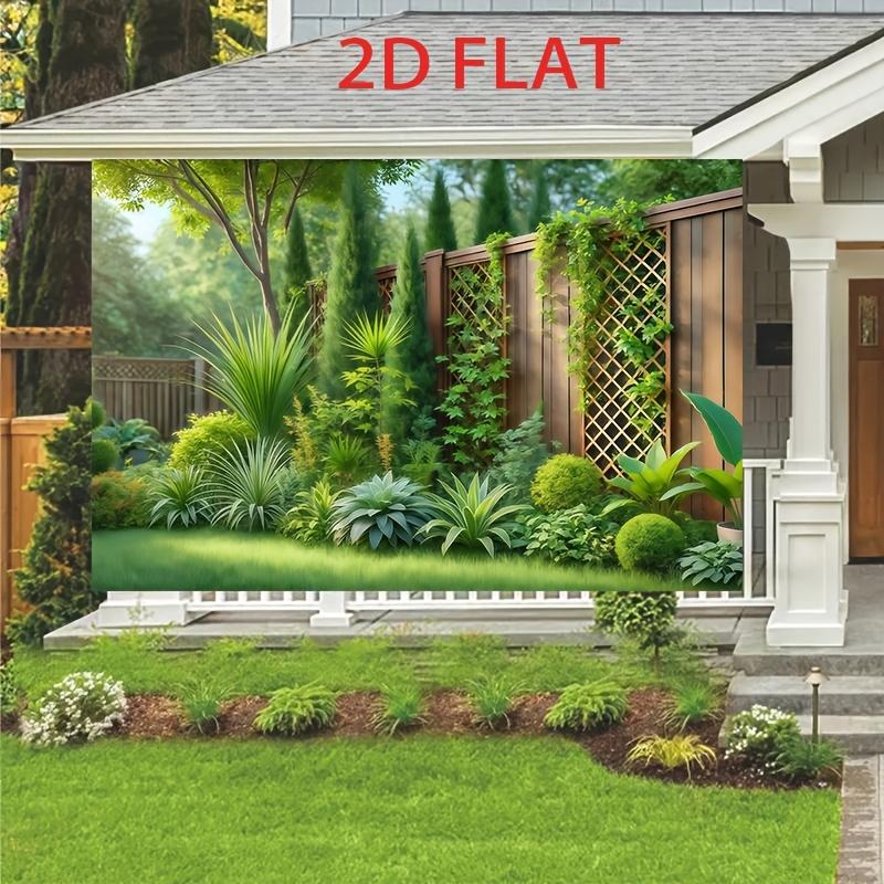 Plants, Wooden Fences, Green Plants, Garden Walls, Photography Backgrounds, Tapestries, Polyester Fiber Wall Hanging