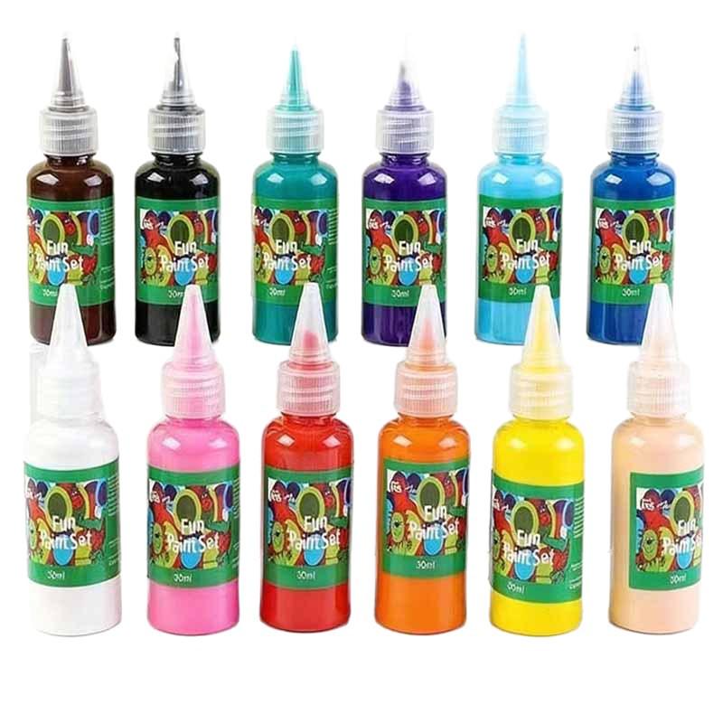60ml Kinderfingerfarben-Set: 12 Aquarellfarben für Kunst & Face Painting
